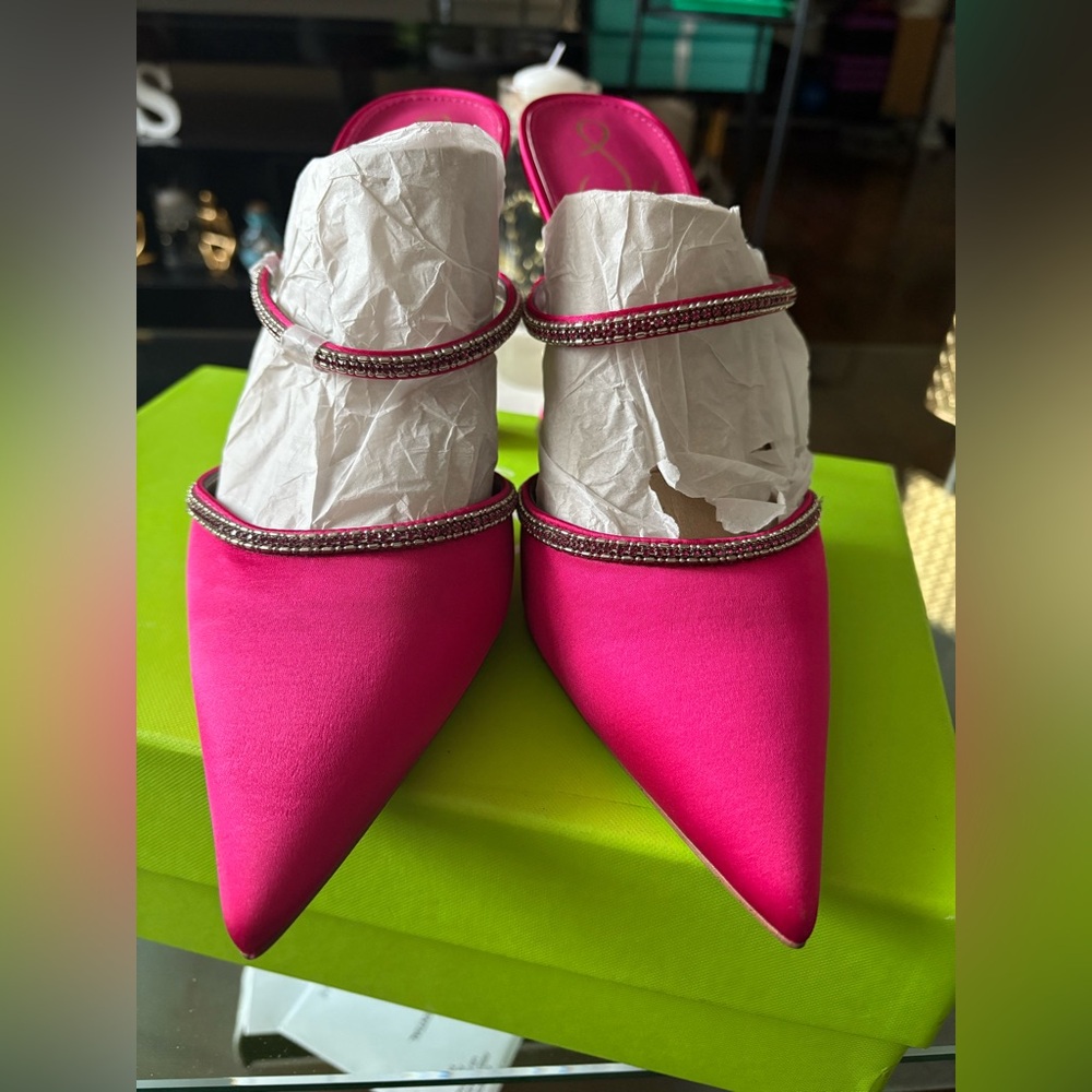 Sam Edelman Anita Fuchsia Satin Heels